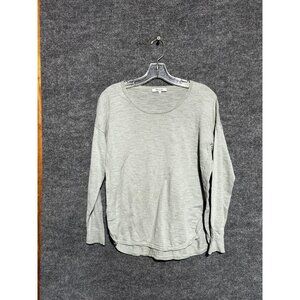 Madewell Shirt Womens Small Green Crew Neck Long Sleeve Basic Lightweight Top
